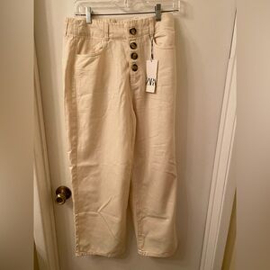 Zara Cream Wide Leg Pants